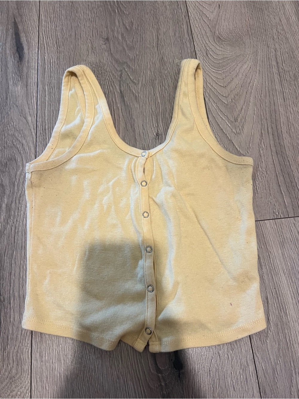 PacSun Yellow Snap-Front Ribbed Tank Bodysuit